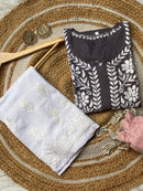 chikankariofficial 38 / grey Chikankari rayon kurti