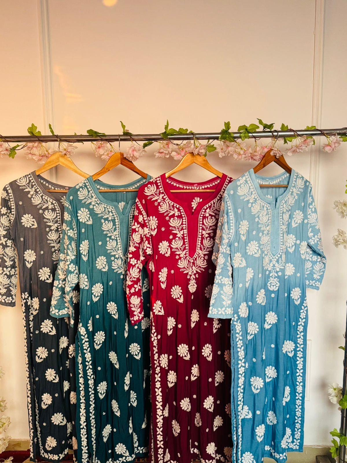 Luxury flower 3d Muslin kurta