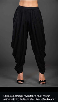 chikankariofficial Black Modern Dhoti Salwar  Fits upto 50 size