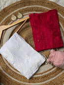 chikankariofficial Butter Soft Silver Muqaish kurta