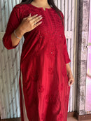 chikankariofficial Butter Soft Silver Muqaish kurta