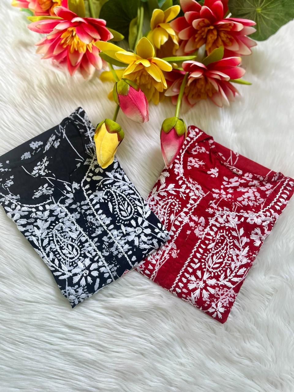 chikankariofficial Buy 1 Get 1 Free Lightweight Mul Chikan kurtis