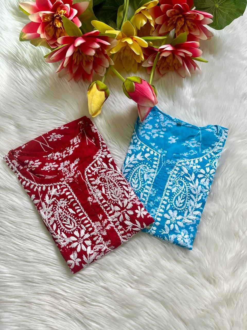 chikankariofficial Buy 1 Get 1 Free Lightweight Mul Chikan kurtis