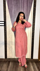 chikankariofficial Chikankari Dobby cotton Plazzo set