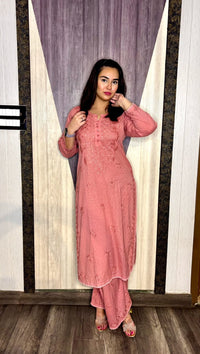 chikankariofficial Chikankari Dobby cotton Plazzo set