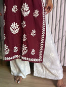 chikankariofficial Chikankari rayon kurti