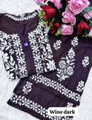 chikankariofficial Rayon Co ord with beautiful work