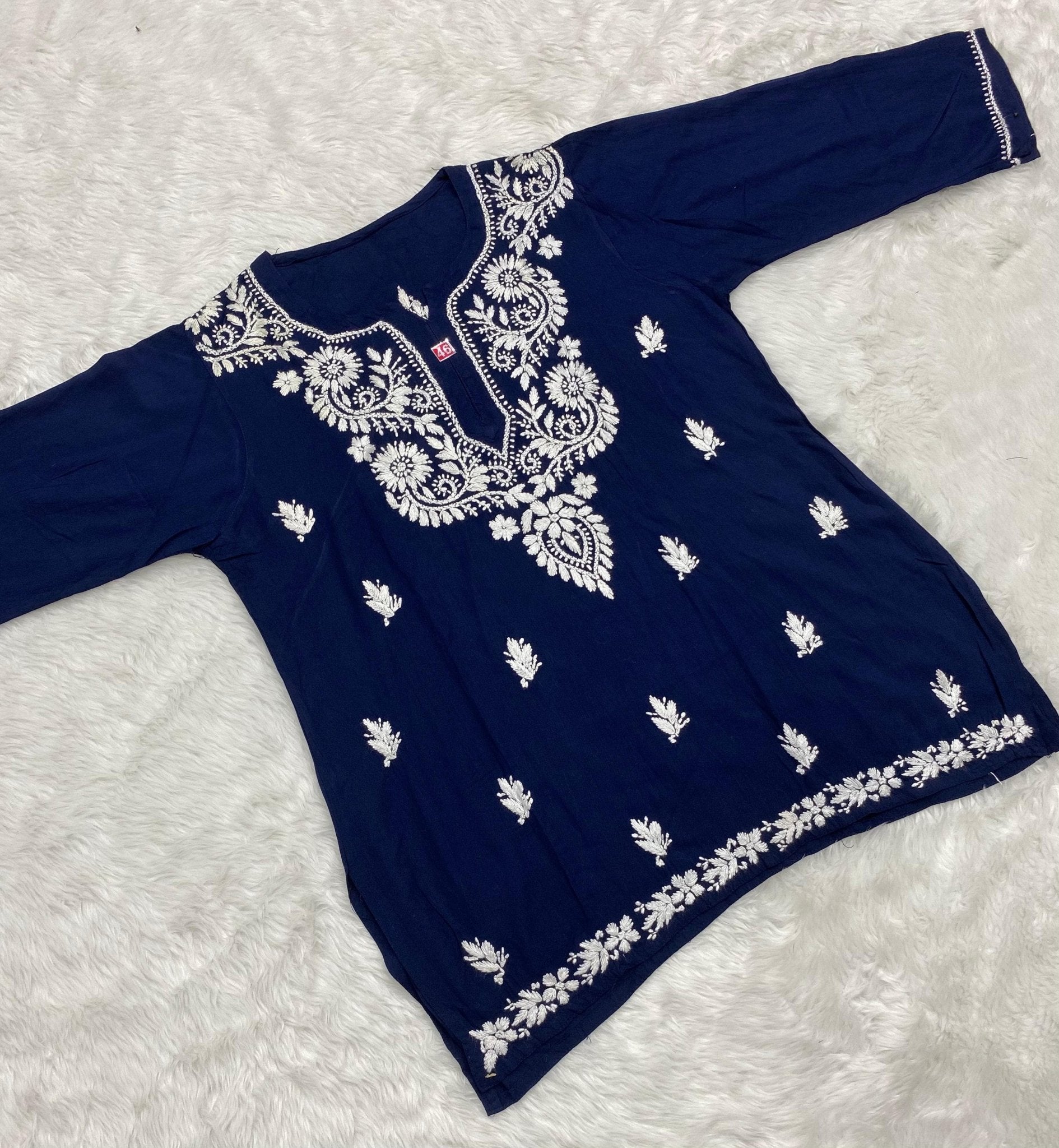 Comfortable Rayon Short Tops - chikankariofficial