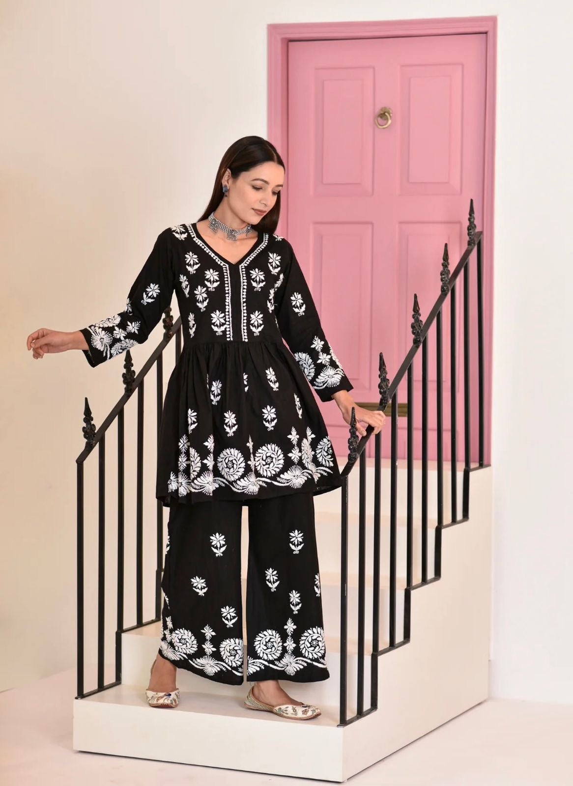 Cotton Trending Short Gown with plazzo