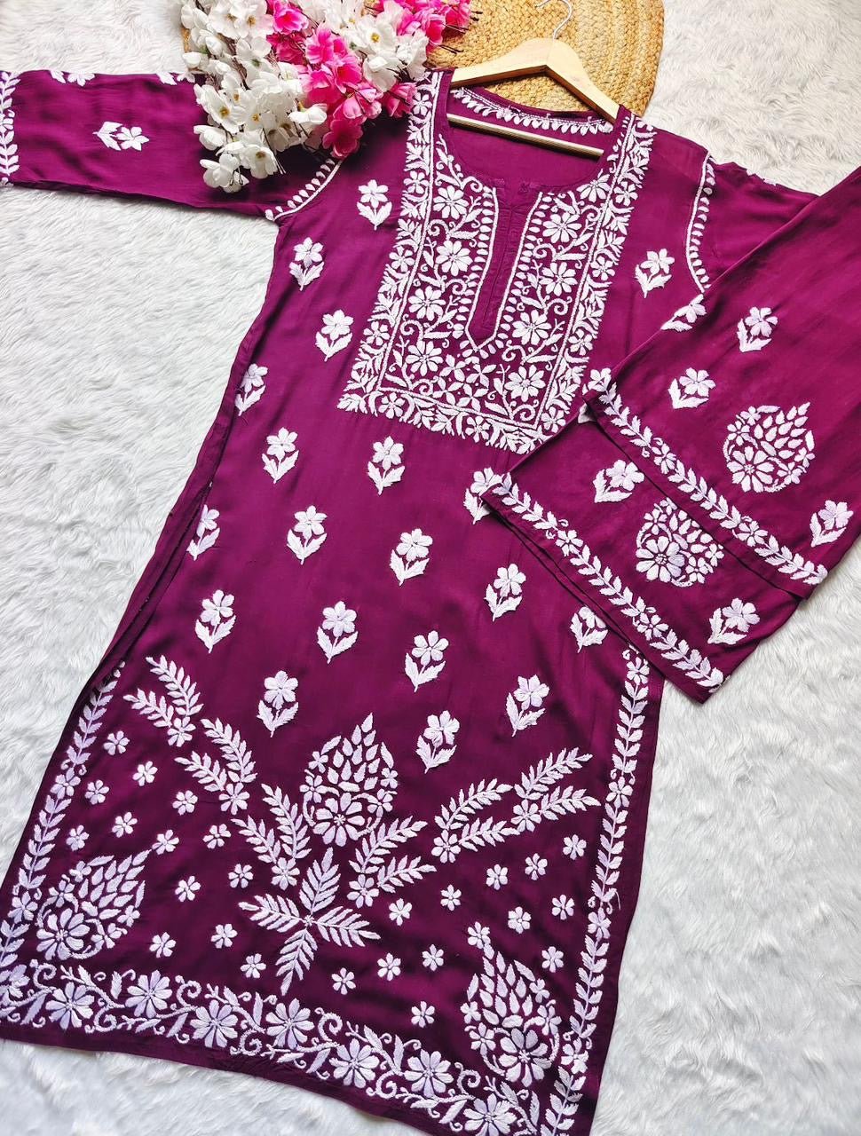 Designer Modal Kurti Plazzo Combo - chikankariofficial