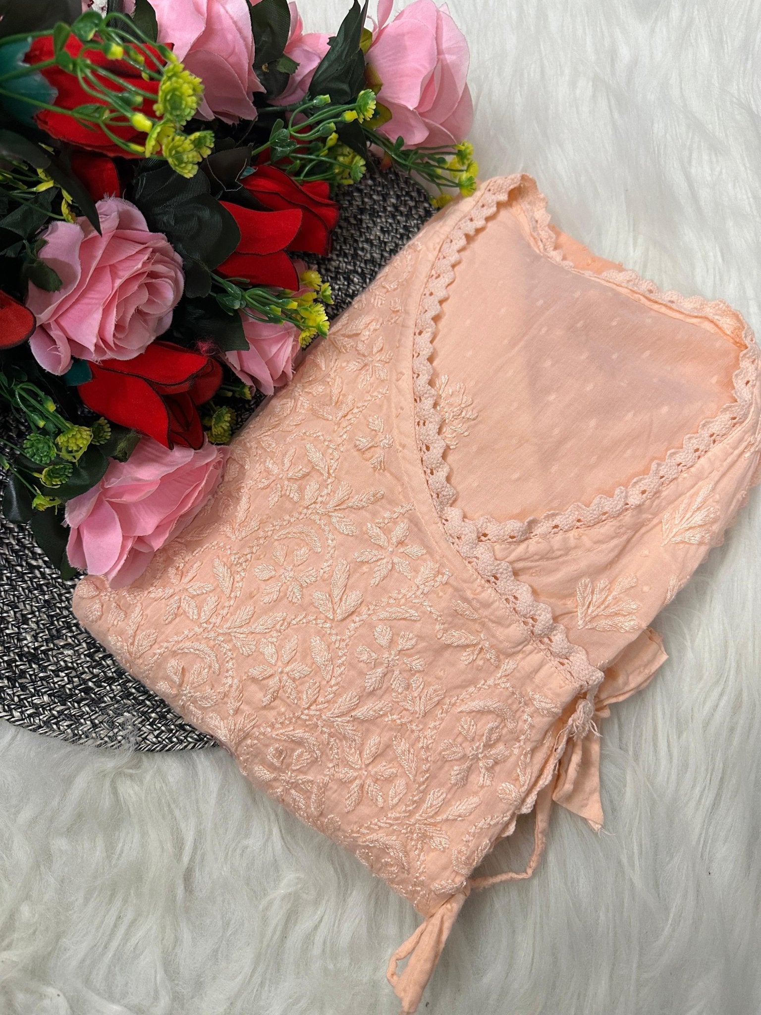 Dobby Cotton Angrakha Handworked Bhawna special - chikankariofficial