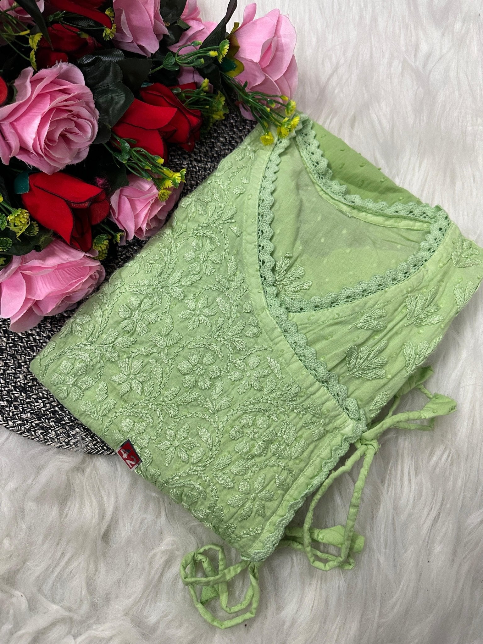 Dobby Cotton Angrakha Handworked Bhawna special - chikankariofficial