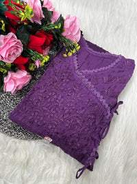 Dobby Cotton Angrakha Handworked Bhawna special - chikankariofficial