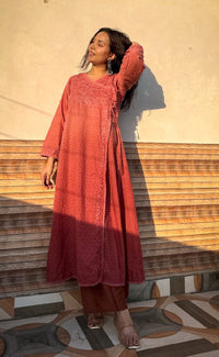 Dobby Cotton Angrakha Handworked Bhawna special - chikankariofficial