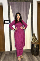 Dobby Cotton Ghass patti Work Plazzo combo - chikankariofficial