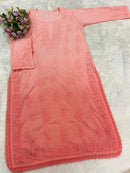 Dobby Cotton Heavy Embroidery Handwork Crochet lays - chikankariofficial