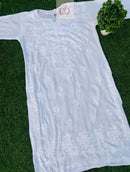 Dyeable Modal Chikankari ( White ) - chikankariofficial