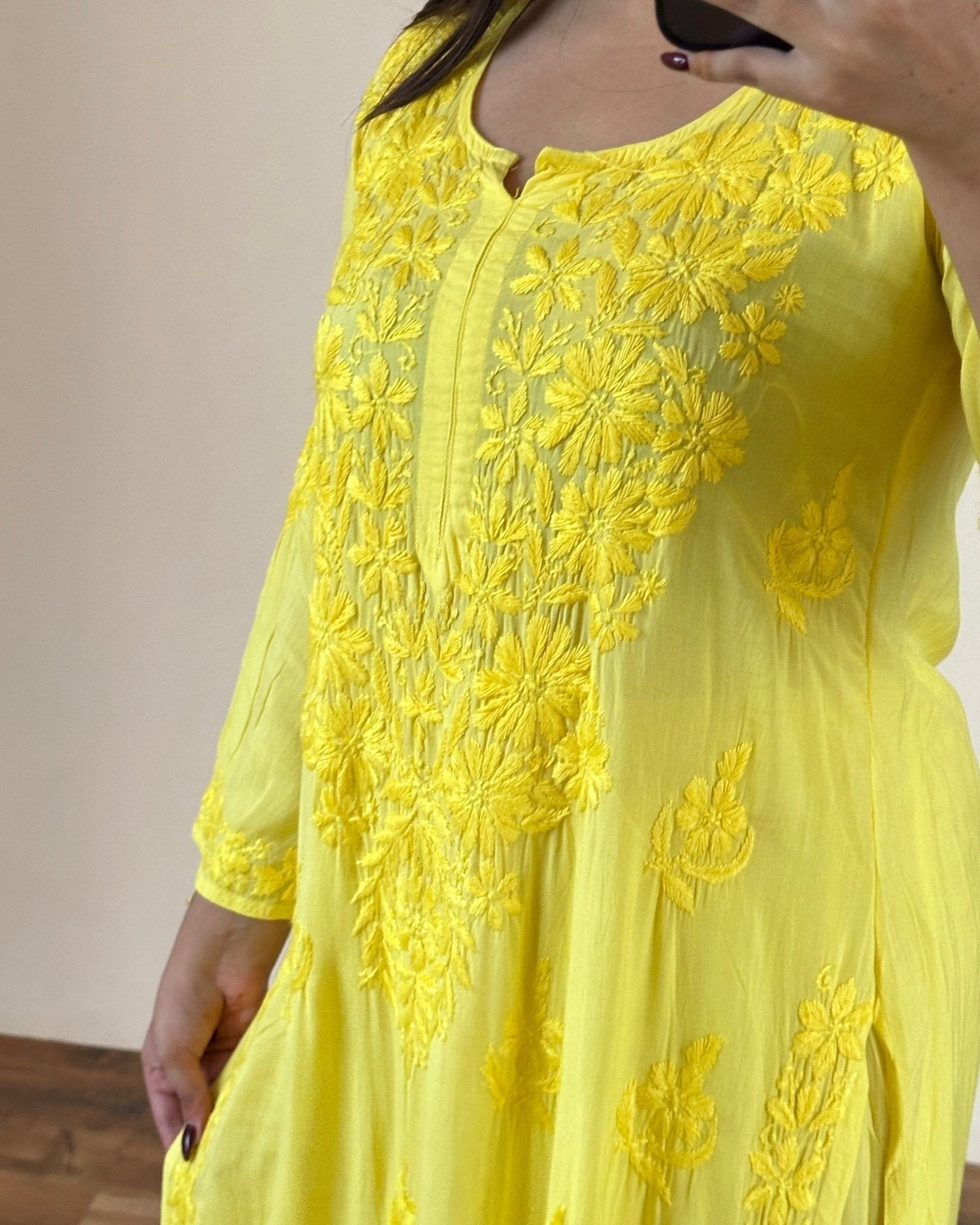 Dyeable Modal plazzo combo - finest Work - chikankariofficial