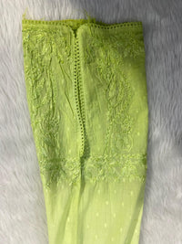 Dyeable Premium Ombre Shades Dobby Cotton with Crochet Border Tanya Special - chikankariofficial