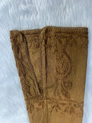 Dyeable Premium Ombre Shades Dobby Cotton with Crochet Border Tanya Special - chikankariofficial