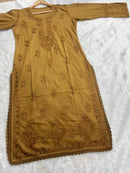 Dyeable Premium Ombre Shades Dobby Cotton with Crochet Border Tanya Special - chikankariofficial