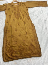 Dyeable Premium Ombre Shades Dobby Cotton with Crochet Border Tanya Special - chikankariofficial