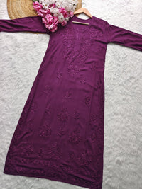 Dyed Straight Fit Modal Kurtas - chikankariofficial