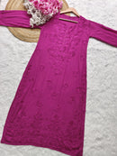 Dyed Straight Fit Modal Kurtas - chikankariofficial