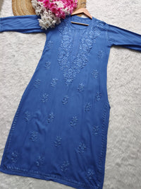 Dyed Straight Fit Modal Kurtas - chikankariofficial