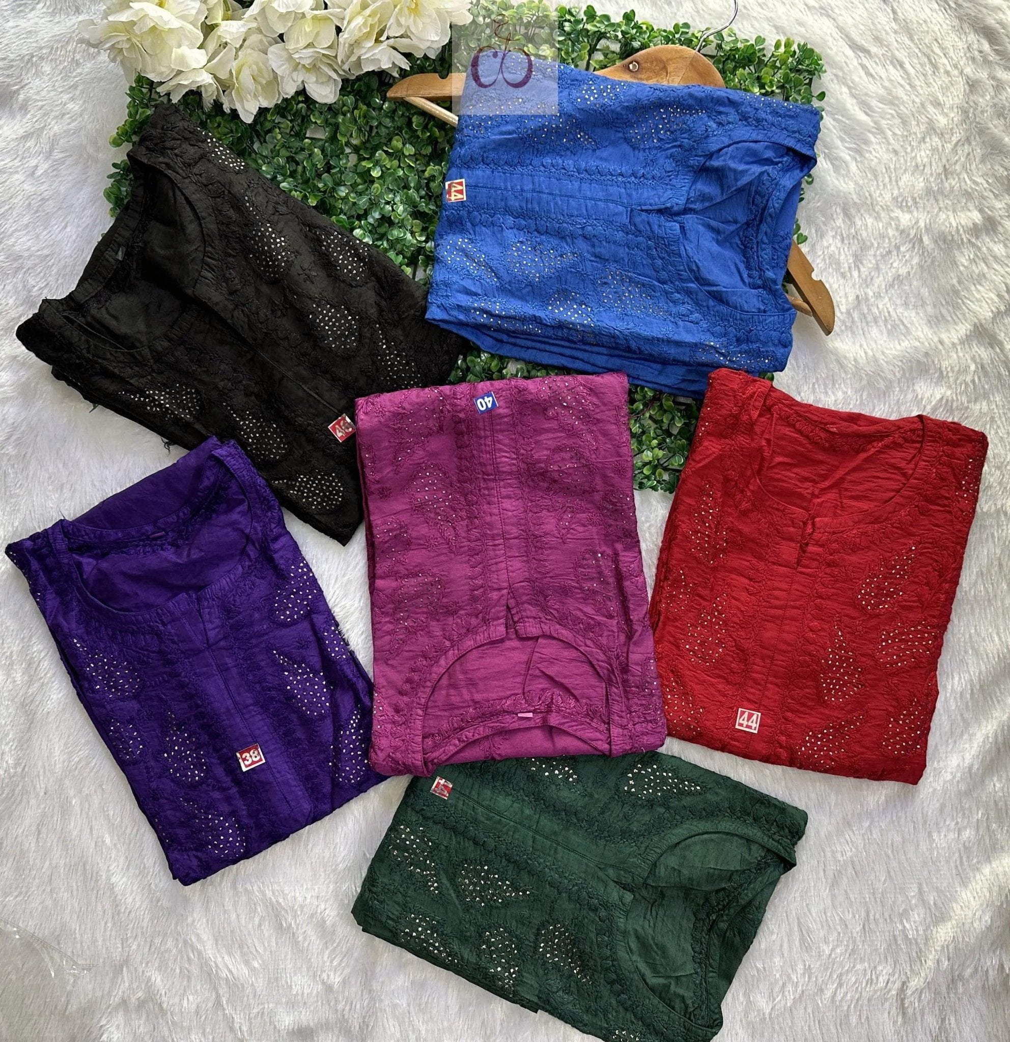 Elegant Chanderi With Muqaish Work - chikankariofficial