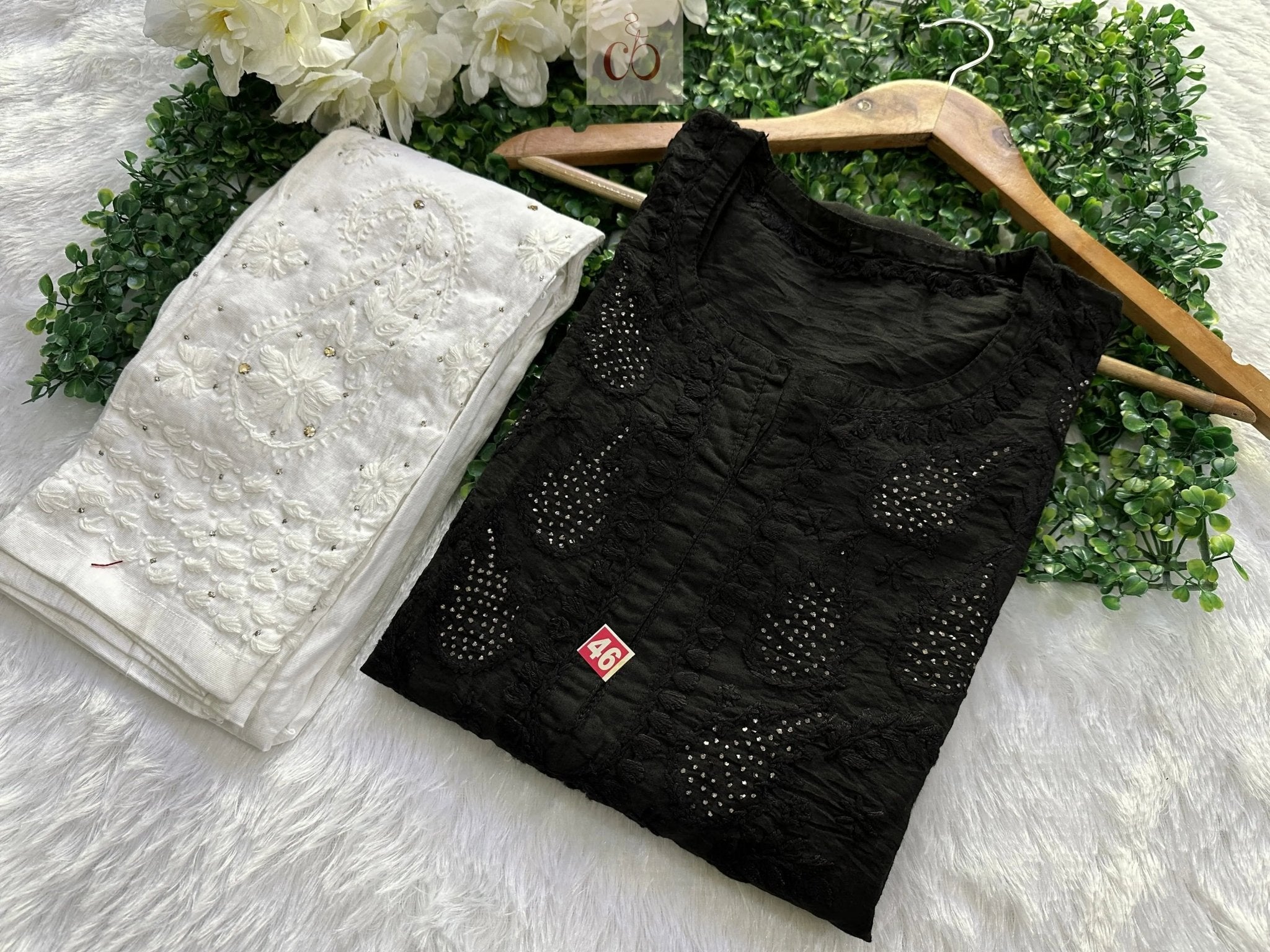 Elegant Chanderi With Muqaish Work - chikankariofficial