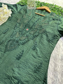 Elegant Chanderi With Muqaish Work - chikankariofficial