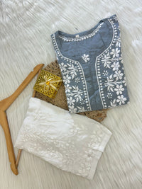Elegant Modal Soft chikankari kurta - chikankariofficial