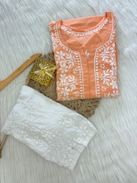 Elegant Modal Soft chikankari kurta - chikankariofficial