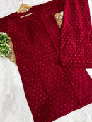 Exclusive chanderi A New Concept In chanderi kurti with Palazzo Roshni Special - chikankariofficial