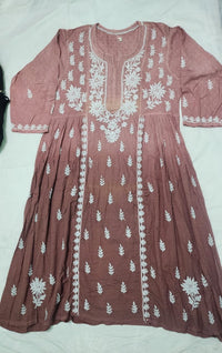 Exclusive Dobby Cotton Gown - chikankariofficial