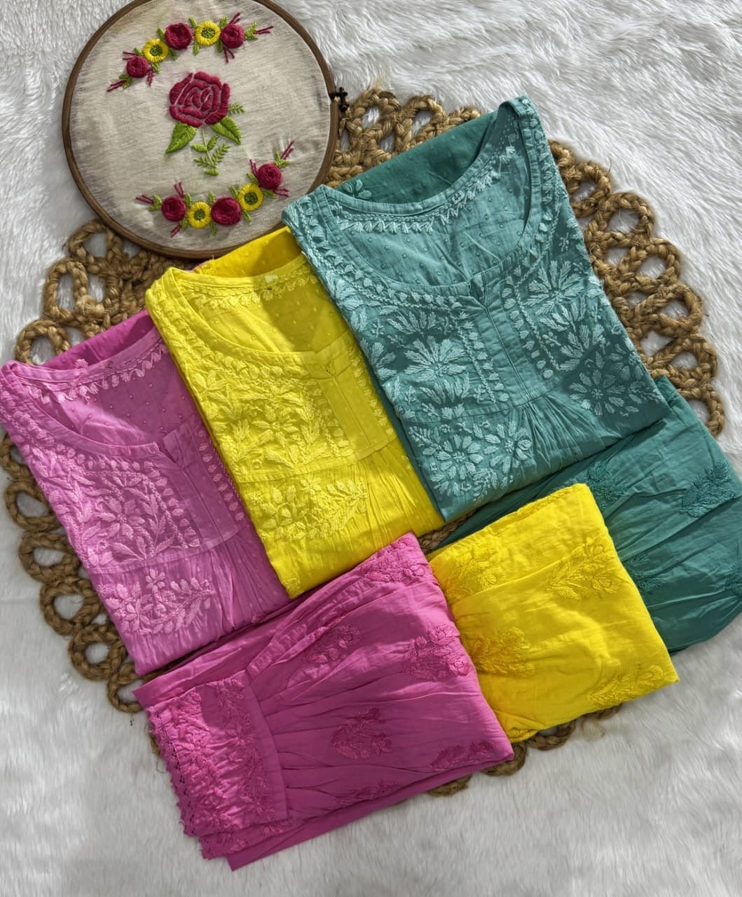 Exclusive Dobby Cotton ombre short Afghani Pair - chikankariofficial