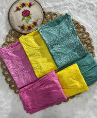 Exclusive Dobby Cotton ombre short Afghani Pair - chikankariofficial