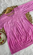 Exclusive Dobby Cotton ombre short Afghani Pair - chikankariofficial