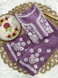 Exclusive DOBBY Nyra Cut kurti & pant in a combination of matching Set - chikankariofficial