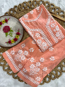 Exclusive DOBBY Nyra Cut kurti & pant in a combination of matching Set - chikankariofficial