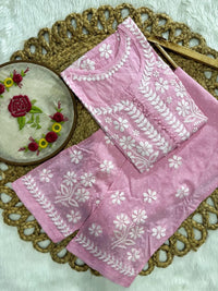 Exclusive DOBBY Nyra Cut kurti & pant in a combination of matching Set - chikankariofficial