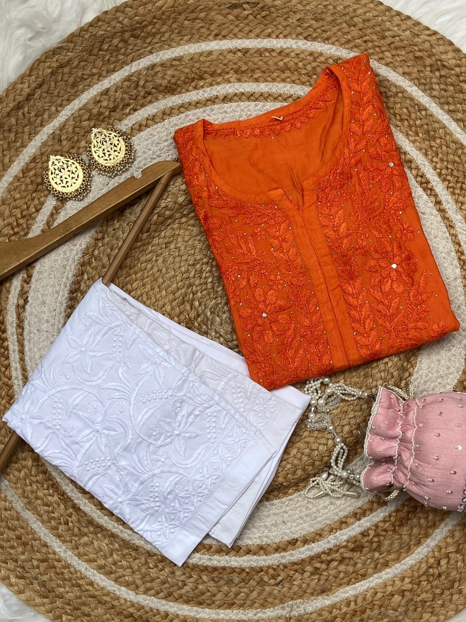 Exclusive Light weight Butter soft dyed Chanderi kurti - chikankariofficial