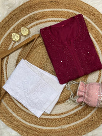 Exclusive Light weight Butter soft dyed Chanderi kurti - chikankariofficial