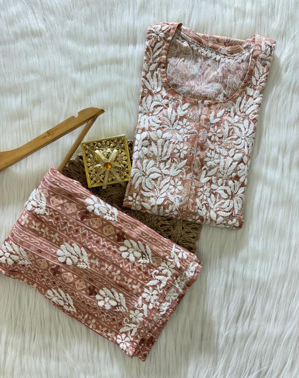 Exclusive Slub Modal Set with Heavy Handcrafted - chikankariofficial