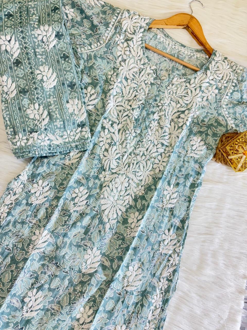 Exclusive Slub Modal Set with Heavy Handcrafted - chikankariofficial