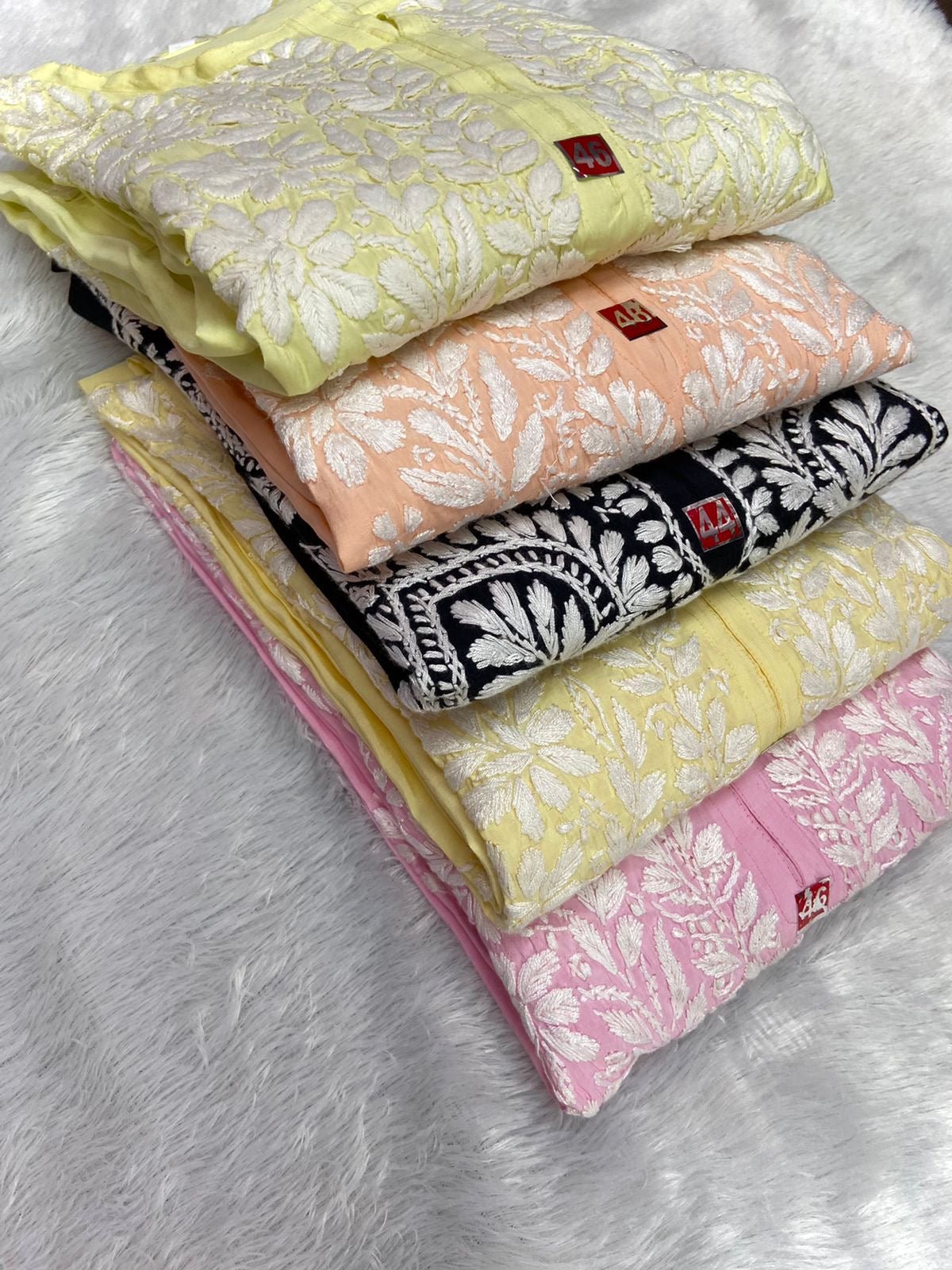 Fancy Chanderi Silk Combo - chikankariofficial