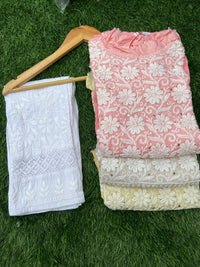 Fancy Musleen pure 3D silk - chikankariofficial