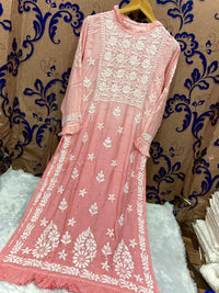 Fancy Musleen pure 3D silk - chikankariofficial