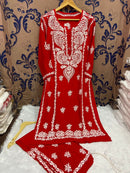 Finest quality intricate Hand Embroidery Rayon Combo - chikankariofficial